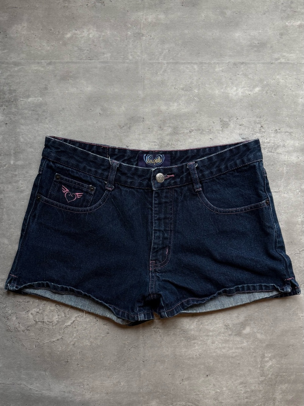 Vintage Dark Blue Denim Jean Shorts